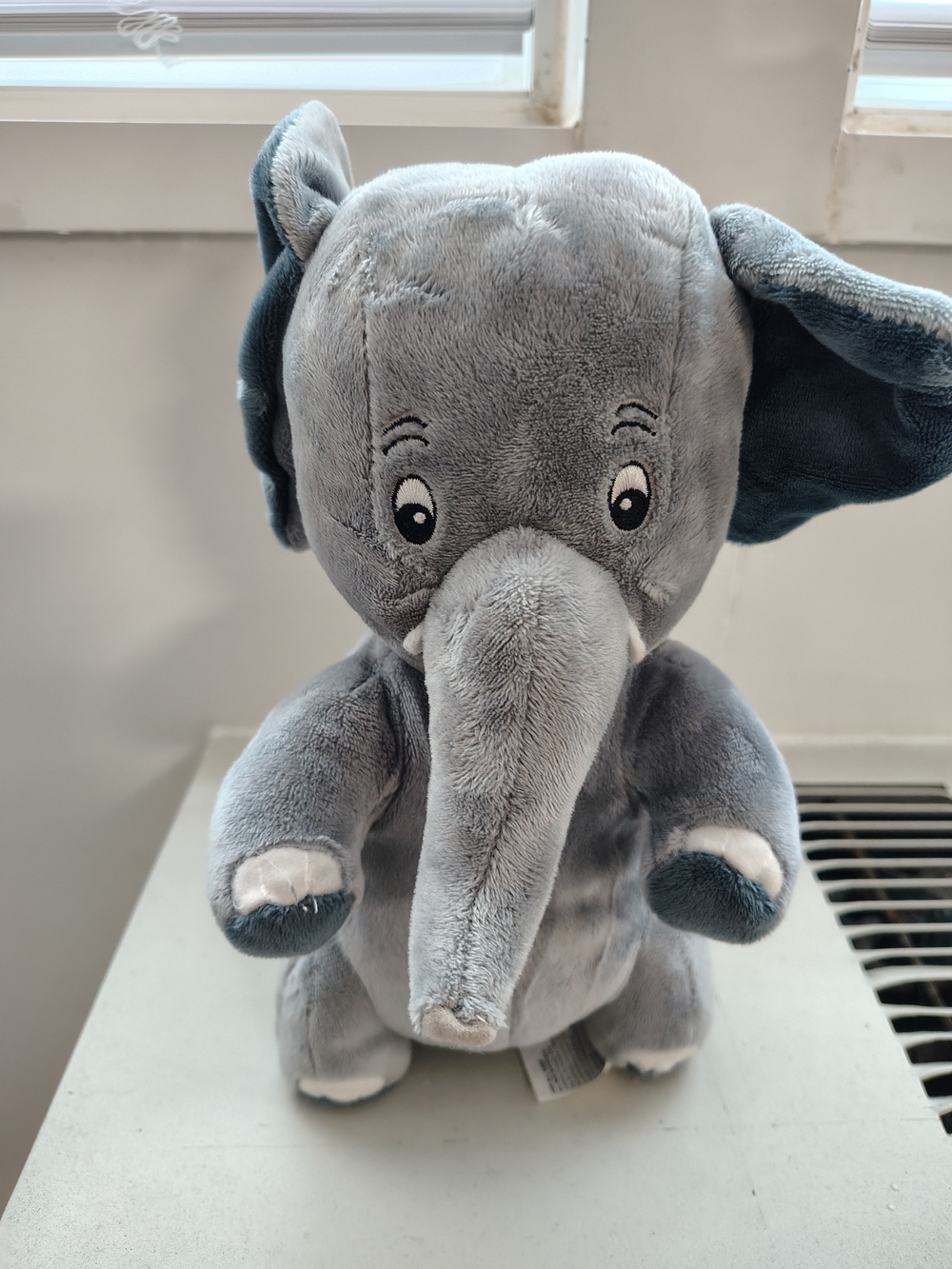 Plush Gray Elephant Stuffed Animal - Soft Cuddly Toy